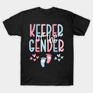 Keeper Of The Gender Reveal Announcement Baby Shower party T-Shirt